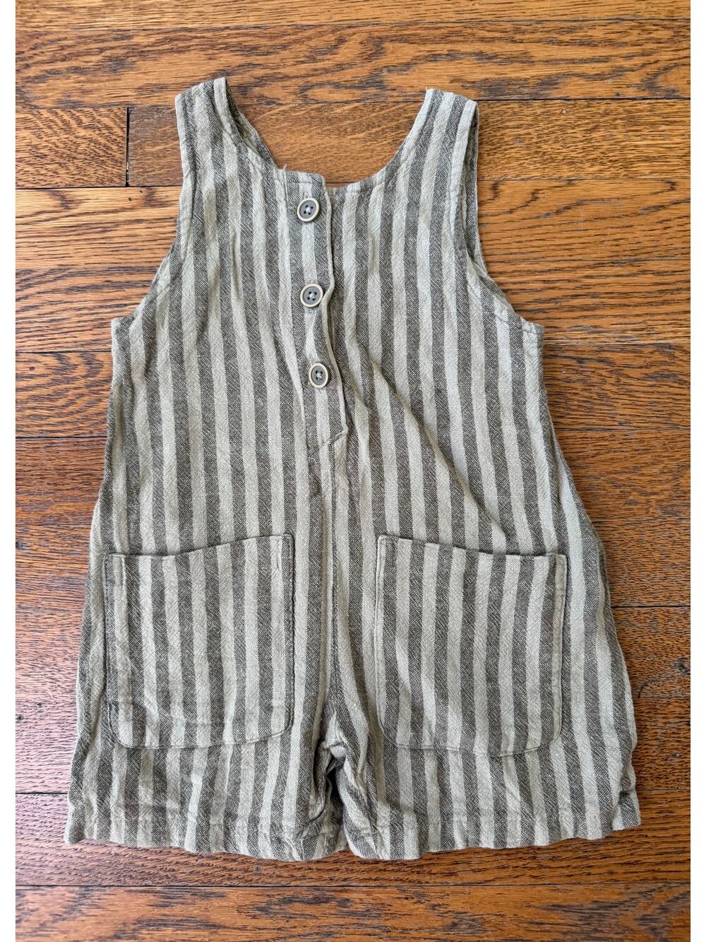 Zara Boys' Striped Linen Blend Shorts Romper Size 18 Months